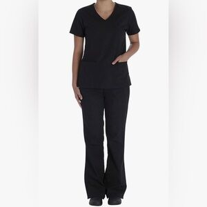 Black V-Neck Scrub Set